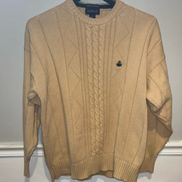 GANT Men's Size XLCable Knit Crewneck Pullover Sweater soft yellow - Picture 2 of 14